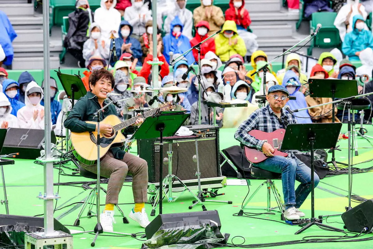 【画像・写真】ステージ4の咽頭がん克服したSLT・西村智彦　がん療養で欠席のKANに代わりサプライズ出演でエール