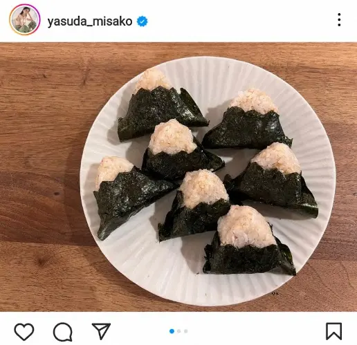 【画像・写真】安田美沙子　タケノコご飯の富士山おにぎり公開に「凄い、筍のアク抜きから」「可愛くて美味しそう」