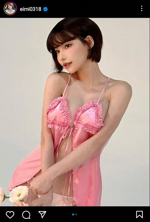 【画像・写真】深田えいみ　ピンクのキャミ姿公開に「可愛い」「ナイスボディ」「異国感があり…美しいです」