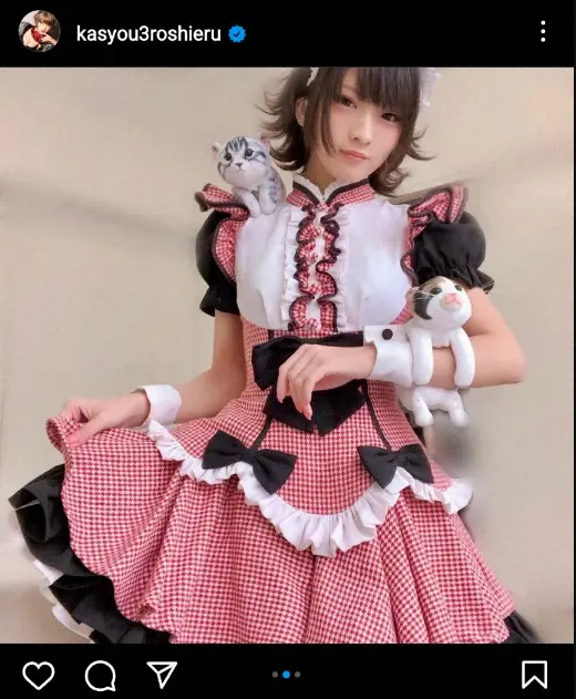 【画像・写真】火将ロシエル　デザインしたミニ丈メイド服姿披露に「めっちゃ可愛い！」「最強」「かわえぇ～」