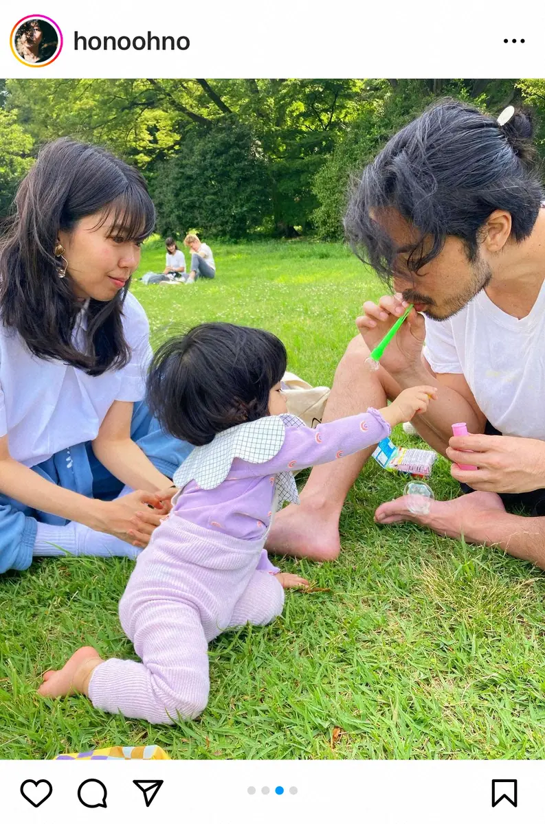 【画像・写真】石橋貴明の長女、穂乃香　公園での1歳第1子＆夫とのほのぼの親子ショットを披露「娘ちゃんかわいい」の声