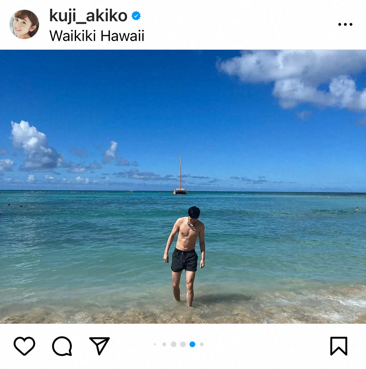 【画像・写真】久慈暁子　ハワイでの夫婦バカンス報告　水着姿も披露で「新婚旅行ですか？」「サービスショット」の声