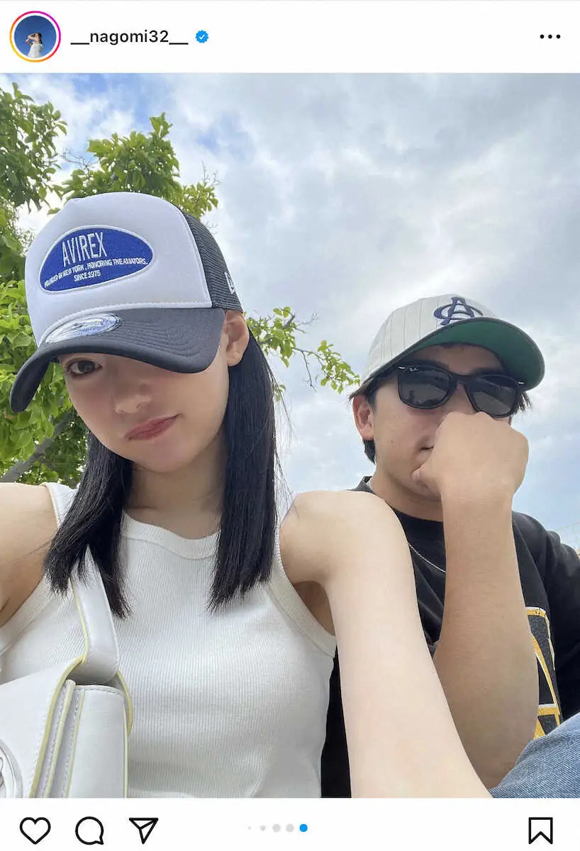 【画像・写真】なごみの公式インスタグラムから（＠＿nagomi32＿）。こーくんとの自撮り2ショット