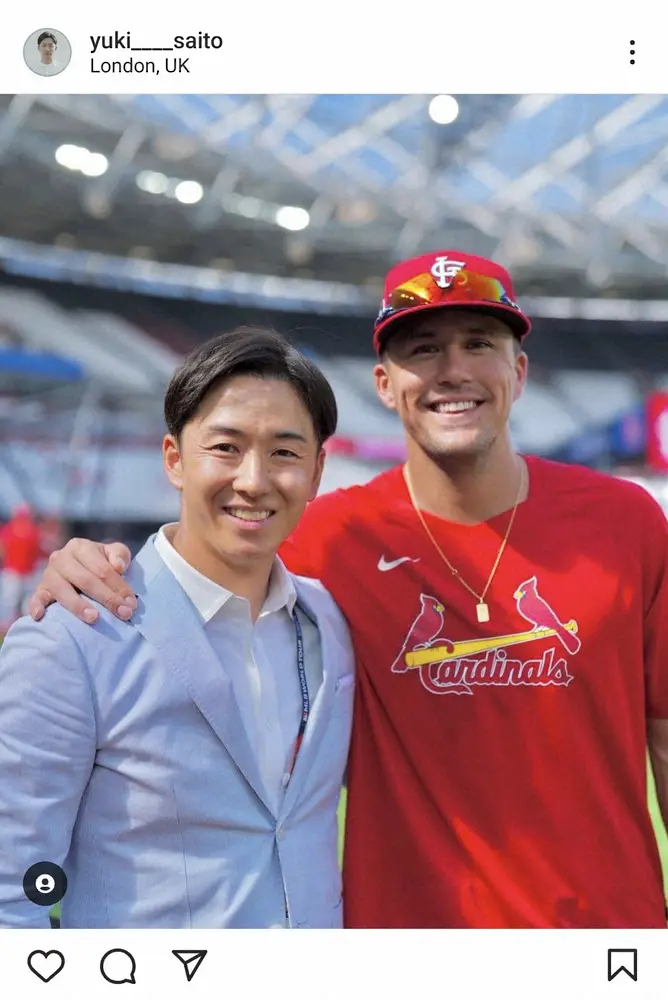 【画像・写真】斎藤佑樹氏　ヌートバーとの“再会”2ショット披露に「最高ですね　いい笑顔」「感動すぎます」の声