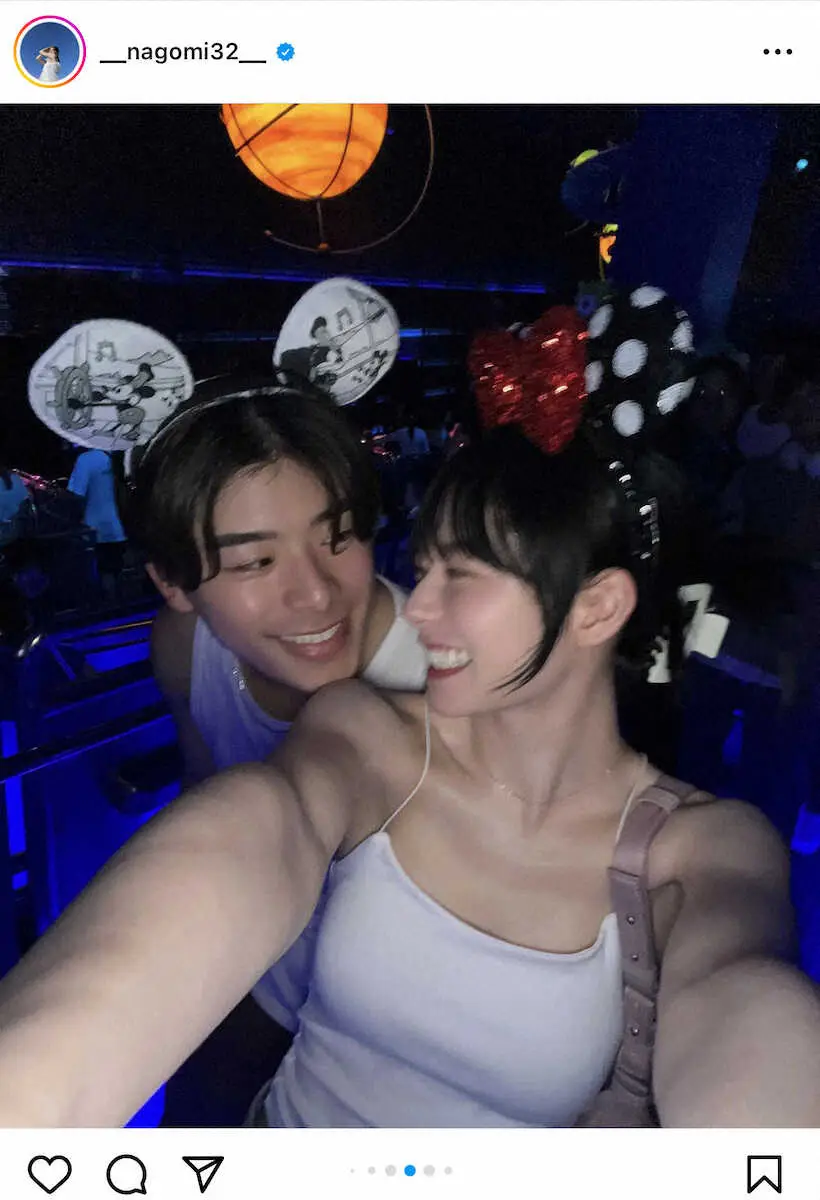 【画像・写真】なごみの公式インスタグラムから（＠＿nagomi32＿）。香港ディズニーランドを楽しみ2人