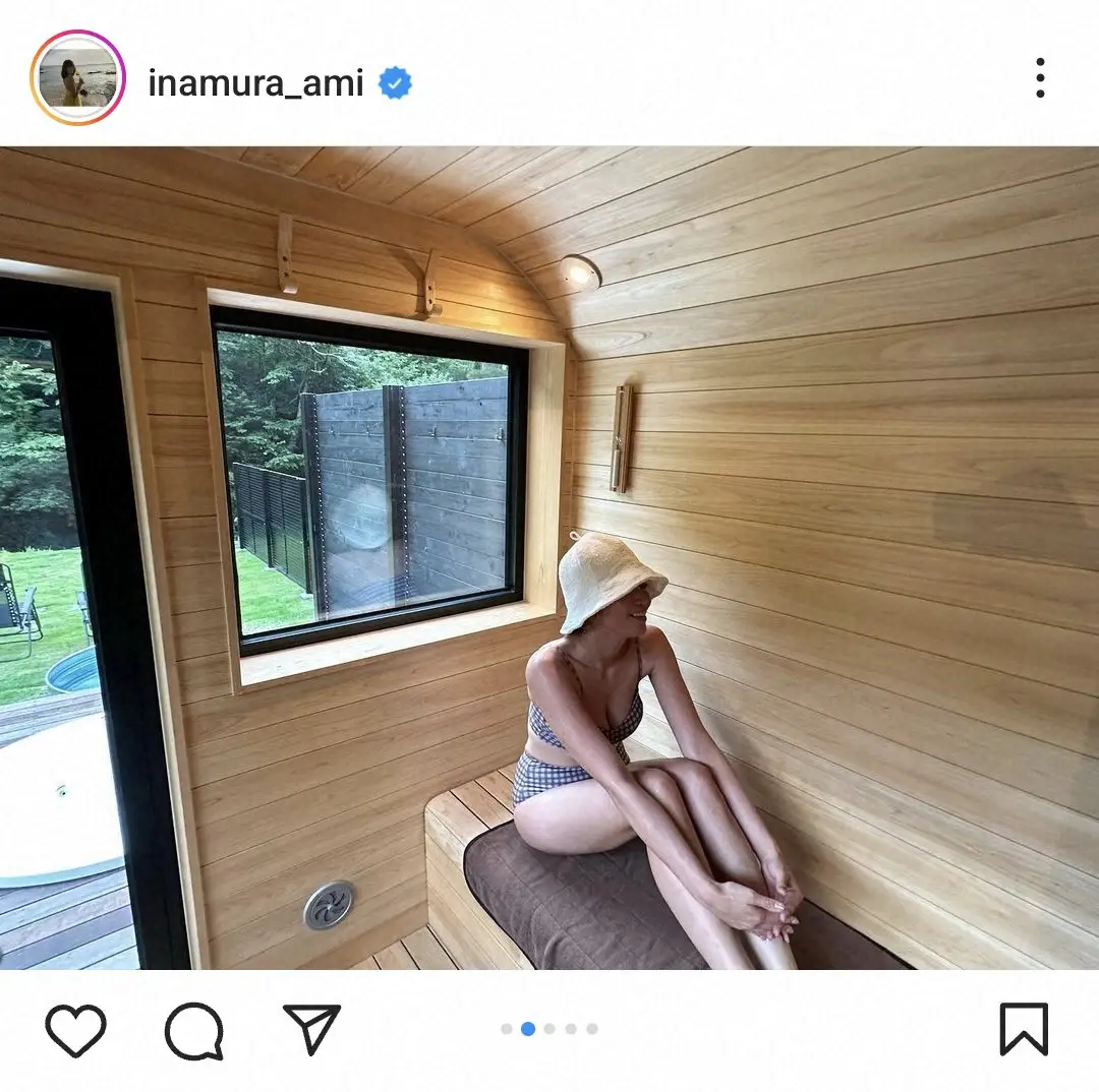 【画像・写真】稲村亜美　休日の「リフレッシュ旅！」サウナ満喫ショット披露に「足長い～」「めっちゃ脚キレイ」の声