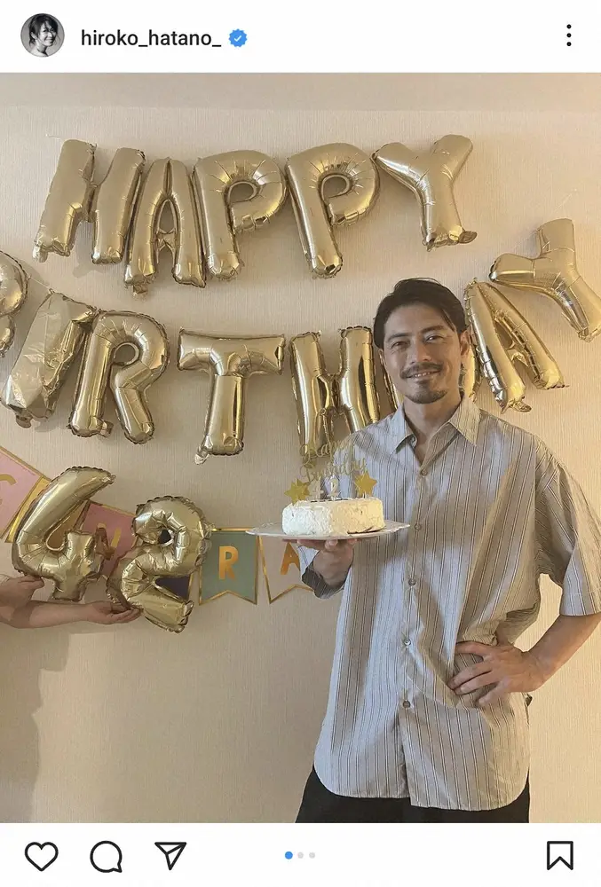 【画像・写真】畑野ひろ子　鈴木啓太氏の42歳誕生日を祝福し夫婦ショット披露「仲良しで素敵なご夫婦」「爽やか」の声