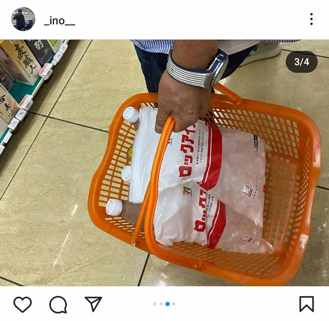 【画像・写真】さんま、コンビニで大量購入したものとは…次長課長・井上がレアショット公開「捻挫した人が必要な量」