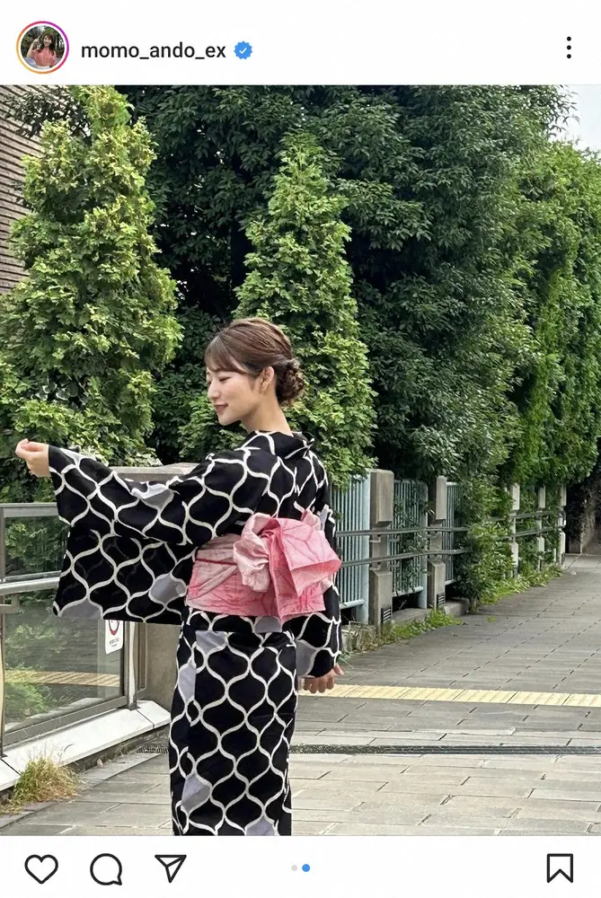 【画像・写真】テレ朝・安藤萌々アナ　浴衣姿披露に「似合って綺麗」「可愛いすぎ」「とても素敵です」の声