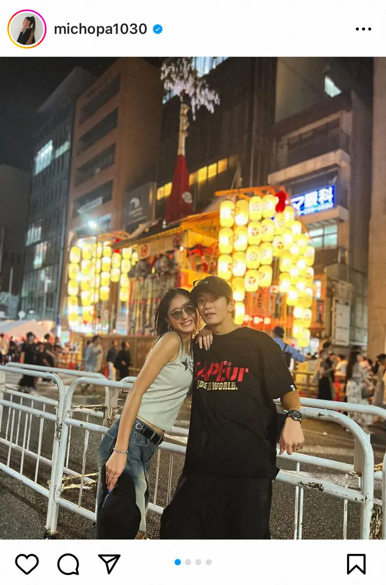 【画像・写真】みちょぱ　夫・大倉士門と祇園祭堪能！仲睦まじい2ショットに「めっちゃ楽しそう」の声