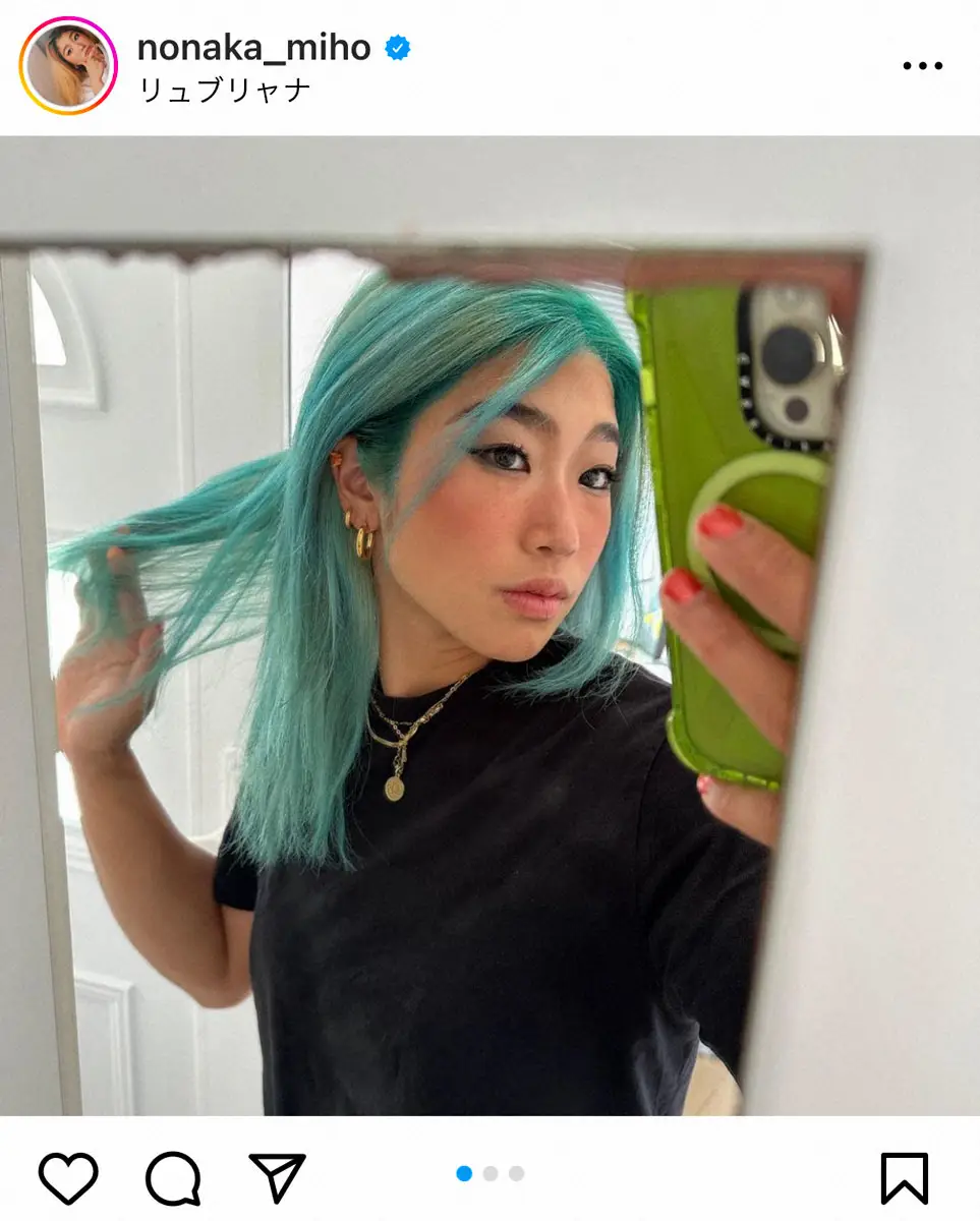 【画像・写真】野中生萌　ターコイズブルーの新ヘアで世界選手権へ気合入った「ワクワクしてきたっ！」