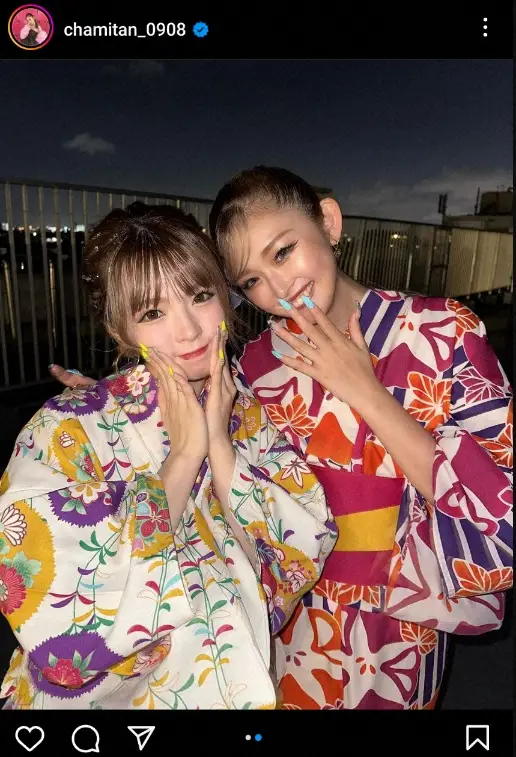 【画像・写真】ゆうちゃみ＆ゆいちゃみ　浴衣2ショット公開に「天女のような美しさ」「ほんと美人姉妹だね」