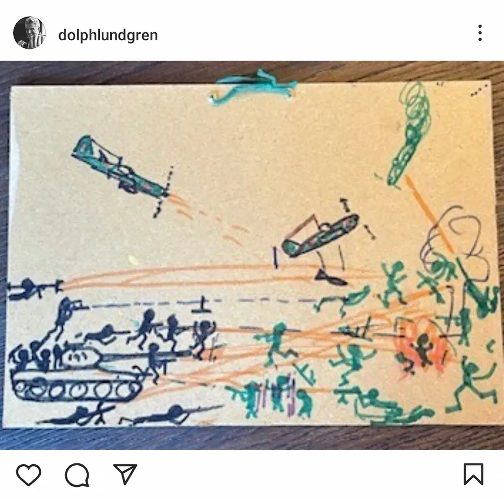 【画像・写真】ドルフ・ラングレン　少年時代に描いたイラストが大反響！「エクスペンダブルズの台本？」