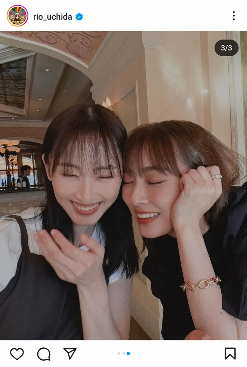 【画像・写真】松井玲奈＆内田理央“密着2ショット”にファン歓喜「ラブラブを見せつけられた」「天使が2人」