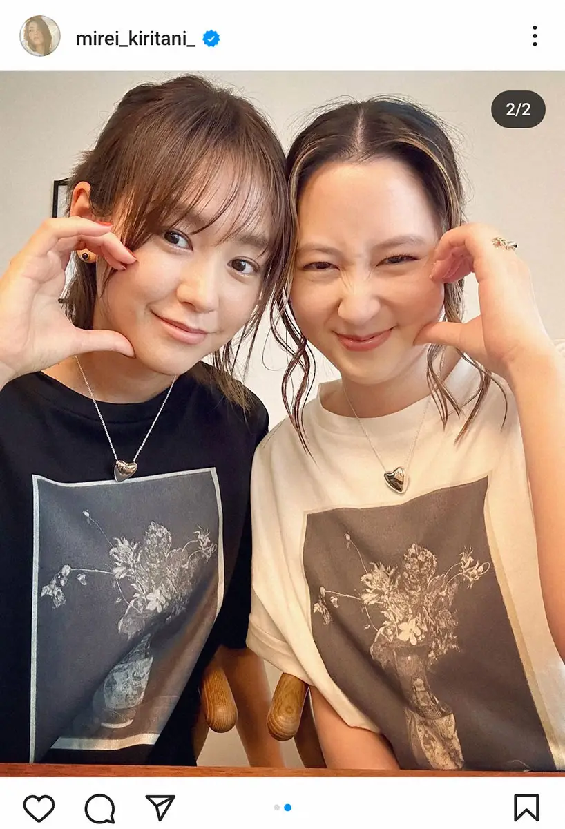【画像・写真】桐谷美玲　親友・河北麻友子とお揃いコーデで2ショット　「若者っぽいポーズ」も披露