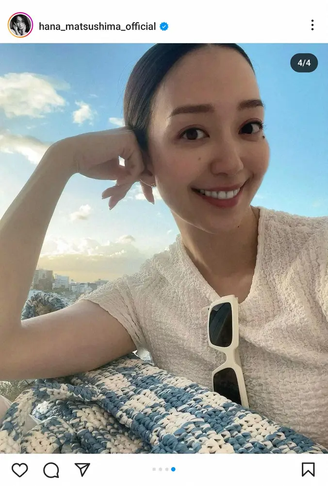 【画像・写真】松島花　全身ホワイトコーデの私服&輝く青空ショットにファン絶賛「これぞインスタって投稿！」