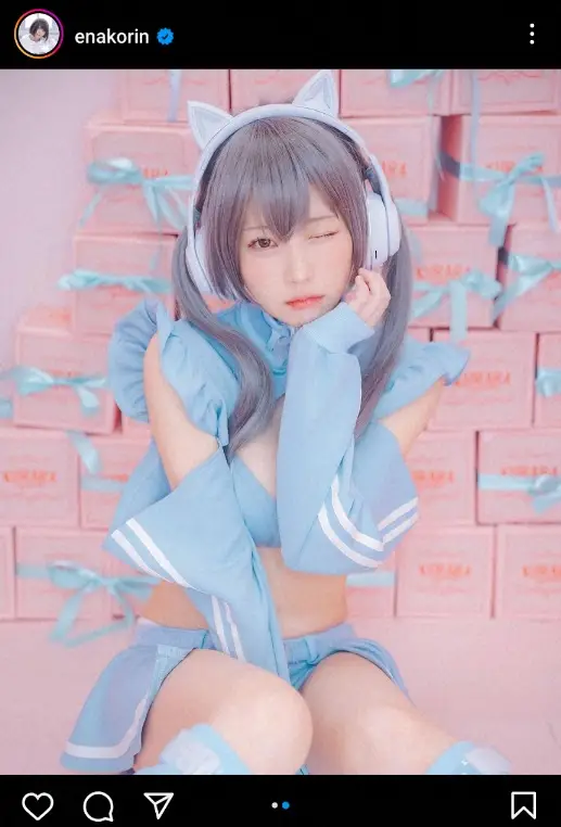 【画像・写真】えなこ　猫耳＆ミニスカコスチューム姿披露に「めちゃめちゃお似合い」「まさに可愛くてゴメンだ！」