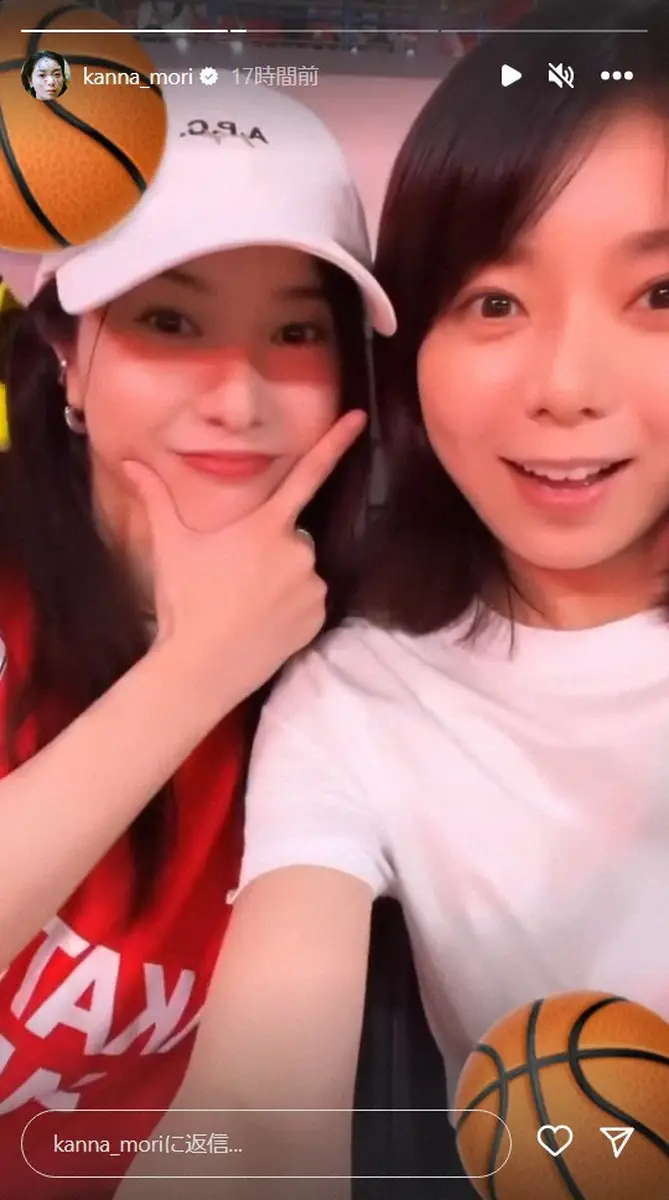 【画像・写真】吉高由里子　馬場雄大の妻・森カンナとバスケ代表戦を観戦　ユニ着て笑顔の姿に「美人すぎ」「尊い」の声