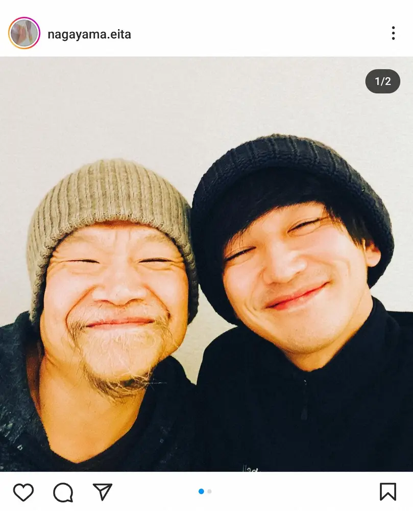 【画像・写真】永山瑛太　「リホリホ」との2ショットPRでまさかの白目！ファン「なんですかぁ可愛いふたり」