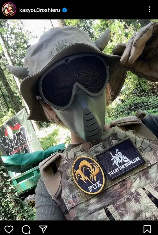 【画像・写真】火将ロシエル　サバゲースタイル披露に「まさかの特殊部隊」「カッコいい」「楽しそう！」