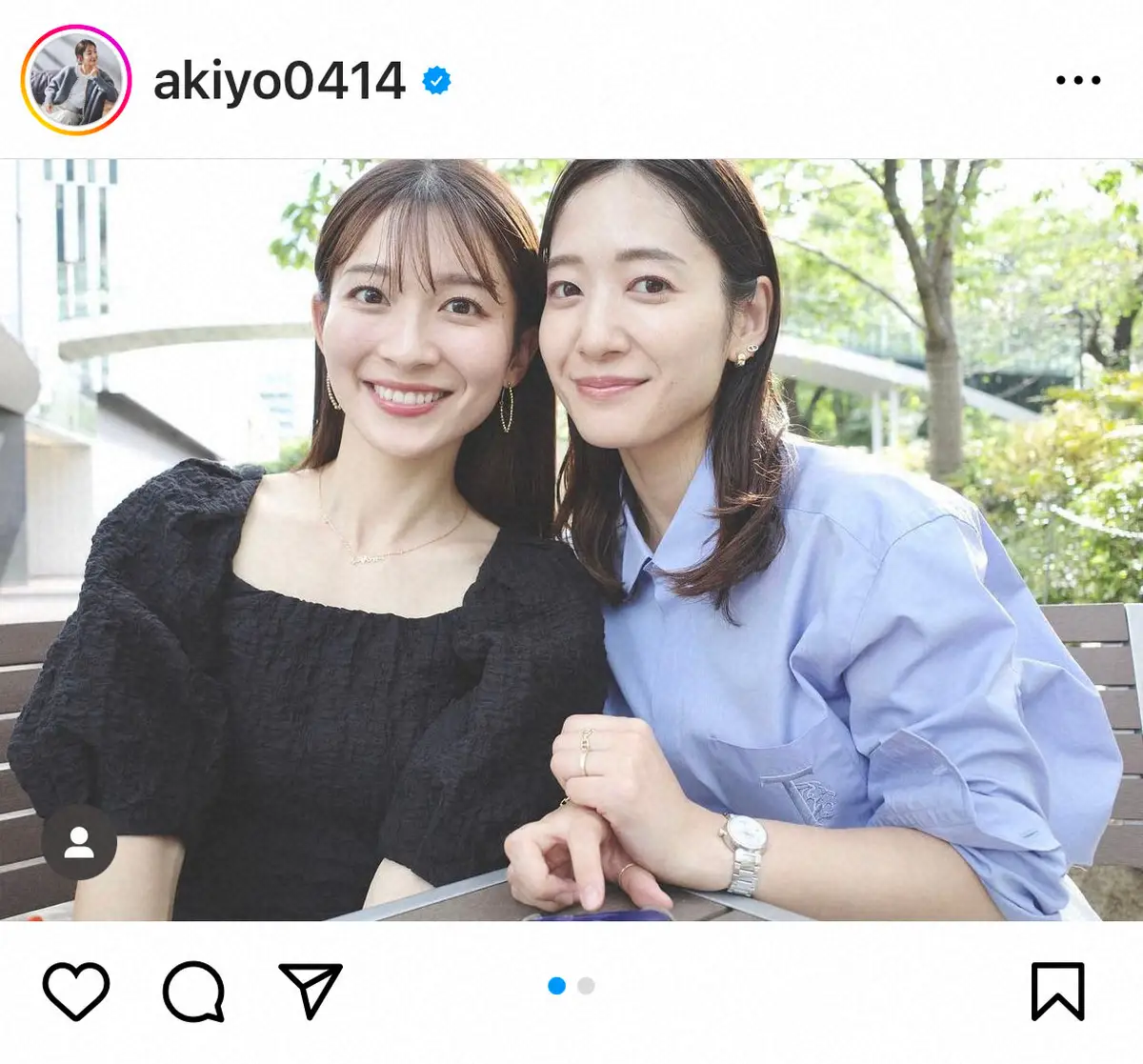 【画像・写真】吉田明世アナ　「顔が小さすぎる」かわいい後輩アナとのツーショットに「似てますね」「姉妹みたい」