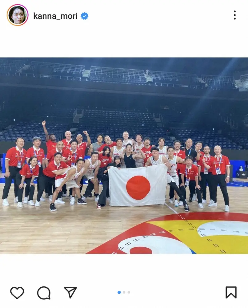 【画像・写真】森カンナ「忘れられない夜に」馬場雄大と夫婦ショット　代表集合ショットも披露