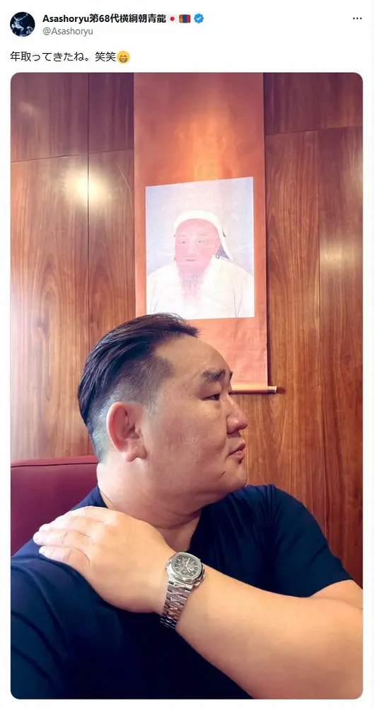 【画像・写真】元朝青龍　「年取ってきたね」チンギス・ハーンとの“2ショット”近影も超高級腕時計に注目集まる