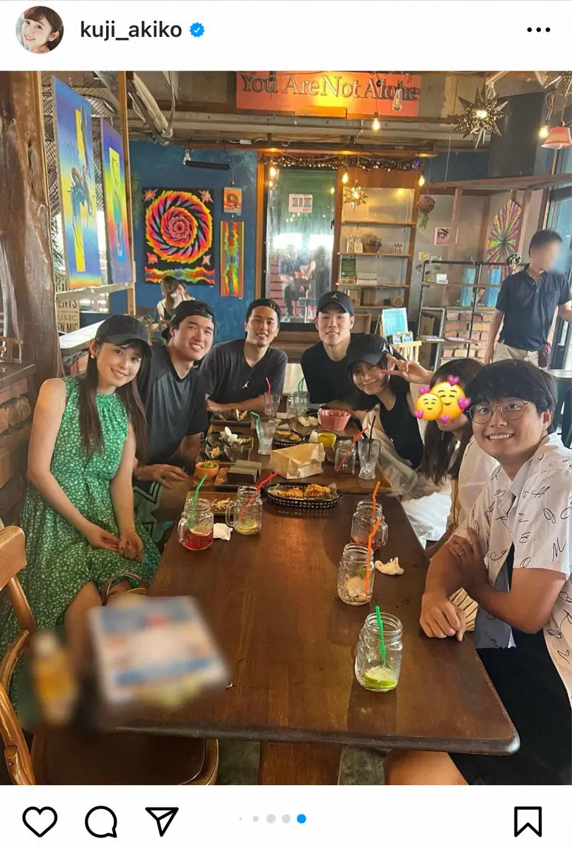 【画像・写真】久慈暁子　沖縄の思い出ショット！夫の渡辺雄太と馬場雄大夫婦らとの食事ショットも