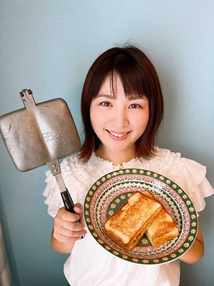 【画像・写真】読売テレビ・吉田奈央アナ　ホットサンド作りに夢中！こだわりは火にかけるタイプの焼き器と、母直伝レシピ