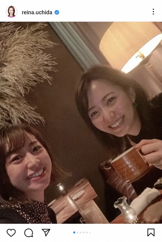 【画像・写真】フジ・内田嶺衣奈アナ　テレ朝・林美沙希アナとの2ショットに「お二人とも笑顔最高！」「美人」の声