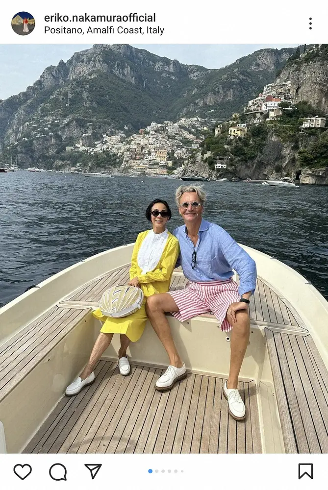 【画像・写真】中村江里子　結婚22年目を迎えフランス人夫とイタリア旅行へ　夫婦ショットに「笑顔がステキ」の声