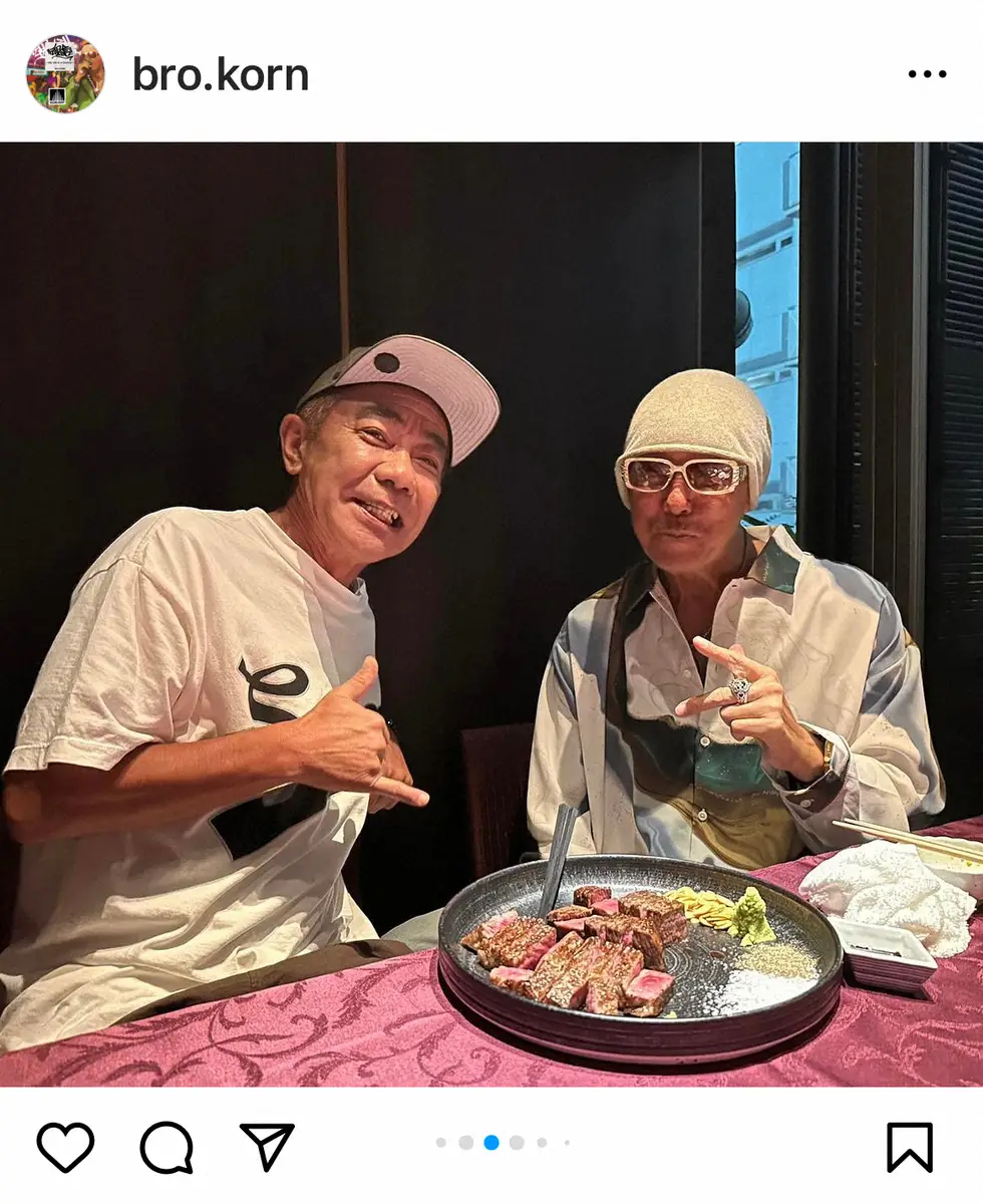 【画像・写真】乳がん公表のブラザー・コーン　木梨憲武ら友人たちとの笑いいっぱいのディナー報告「癌には笑いが1番」