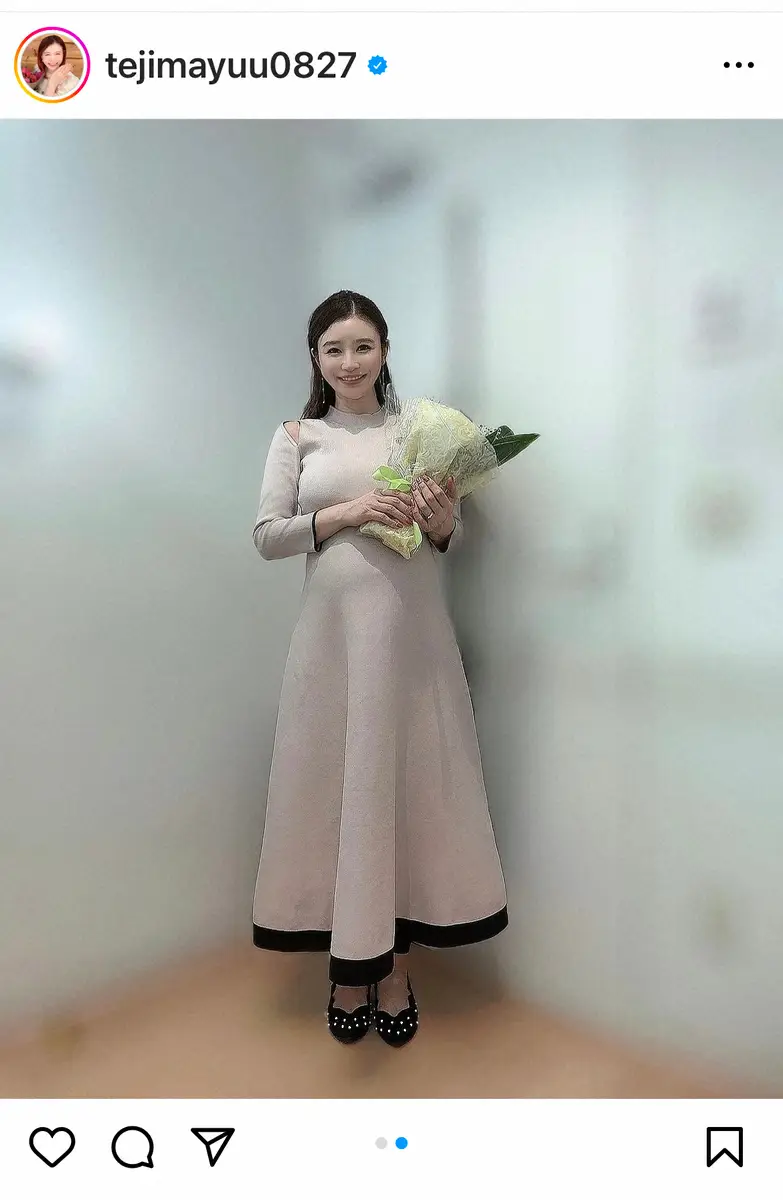 【画像・写真】来月出産予定の手島優　大きなおなかのマタニティーコーデ披露に「素敵です」「すっかりママさんの顔」