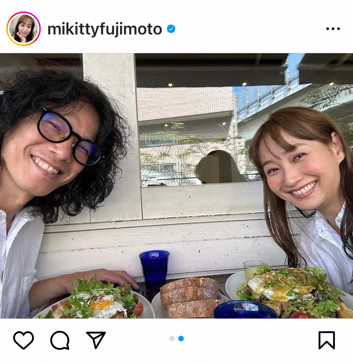 【画像・写真】藤本美貴　「飽きませんね」夫・庄司智春とのペアルック休日デート姿に「どこまでも理想」「素敵な夫婦」