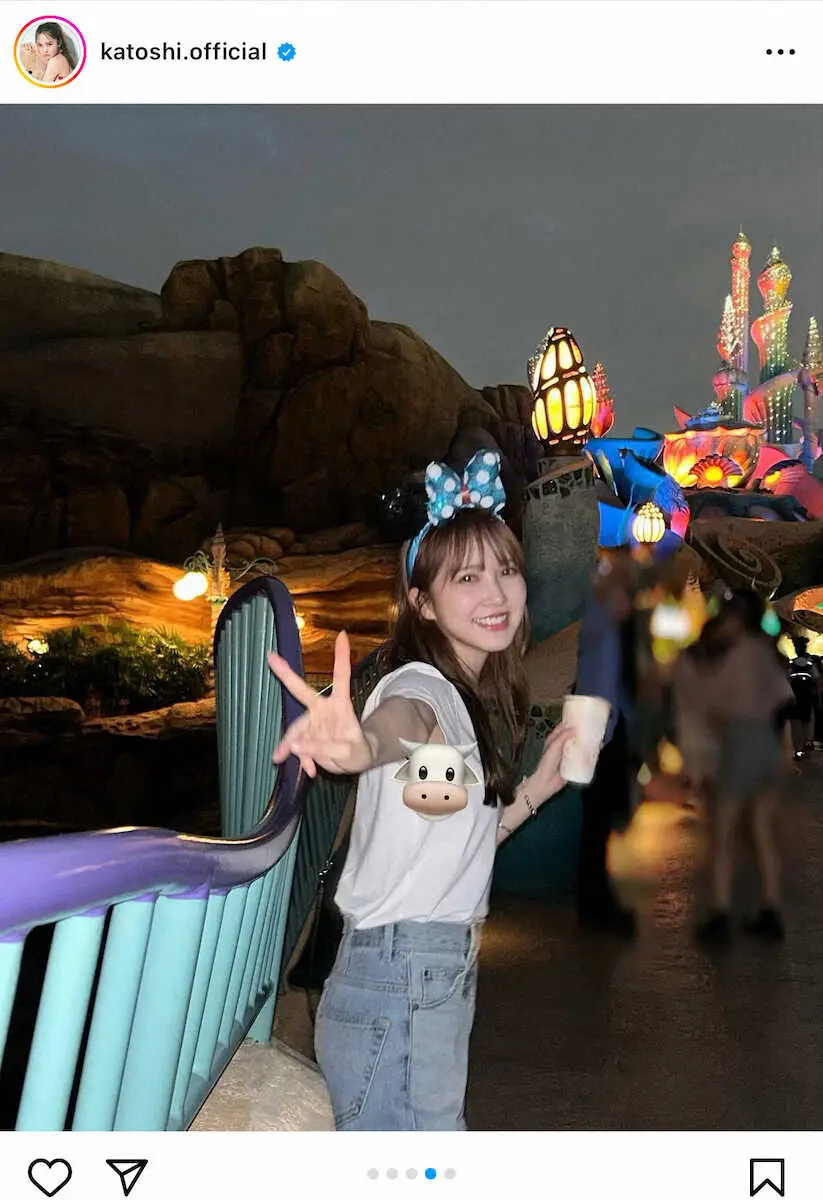 【画像・写真】ディズニーシーを楽しむ加藤史帆。日向坂46・加藤史帆の公式インスタグラム（＠katoshi.official）から
