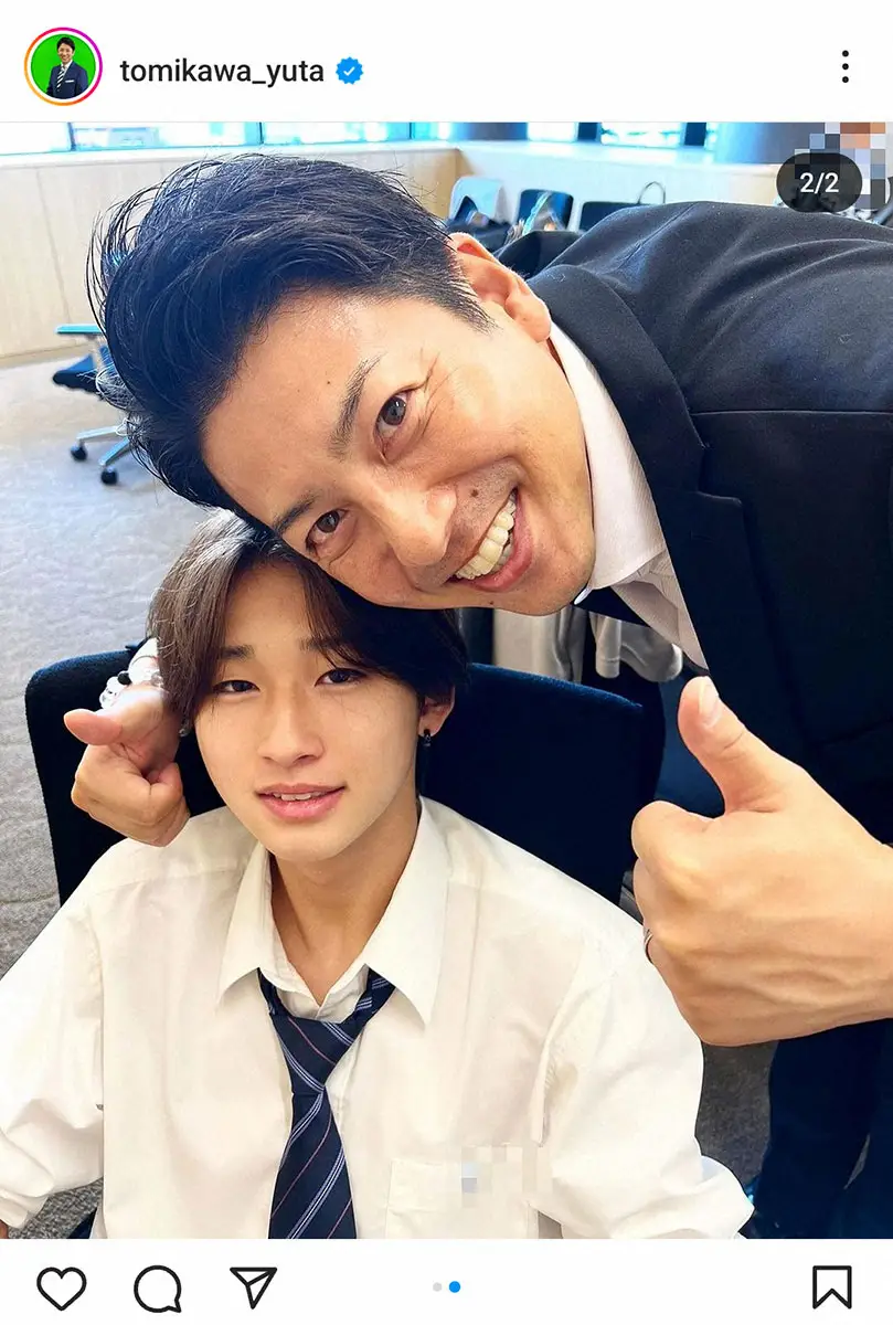 【画像・写真】富川悠太氏　ジュノンボーイ・コンテスト挑戦中の長男「全力で応援」に「似てます」「イケメン」の声