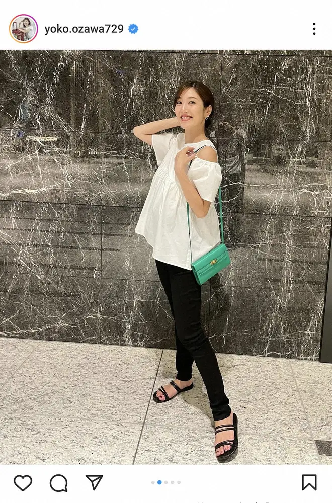 【画像・写真】第1子妊娠中のフジ小澤陽子アナ「ぽこっ」ふっくらお腹のお出かけコーデ披露に「美しい」「可愛いね」の声