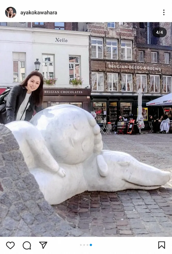 【画像・写真】愛犬家・川原亜矢子「最終回の記憶が」ベルギー・アントワープの名所でパチリ「胸の内が熱くなるひととき」
