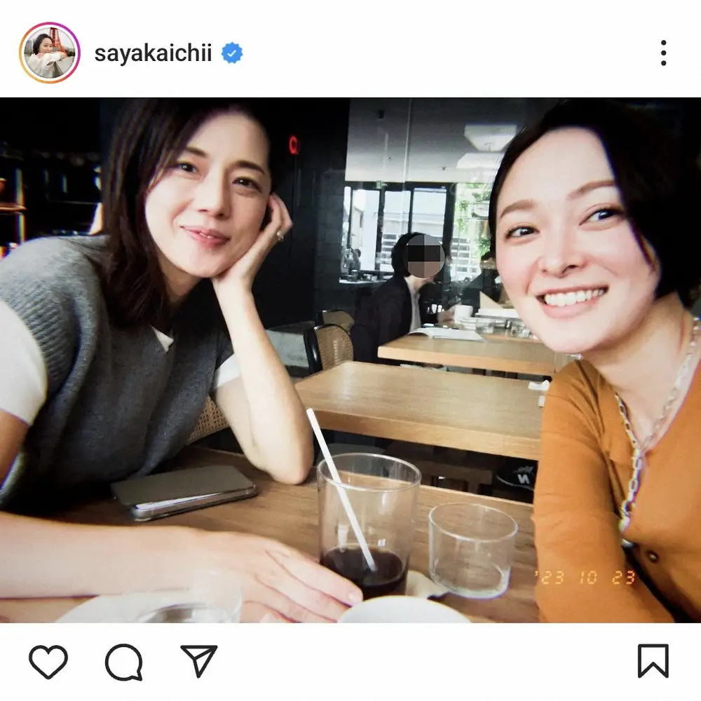 【画像・写真】4児の母・市井紗耶香　「子育て話が尽きなかったぁ」3児の母・吉岡美穂とランチ2ショット