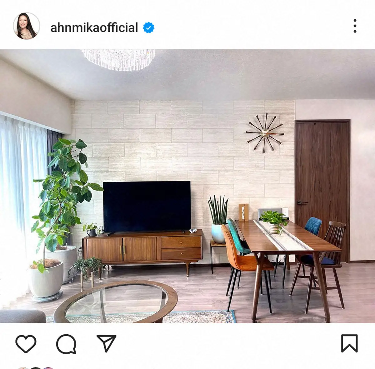 【画像・写真】アンミカ　家族それぞれが好きな椅子を買っても“統一感”のリビングに「とても素敵」の声