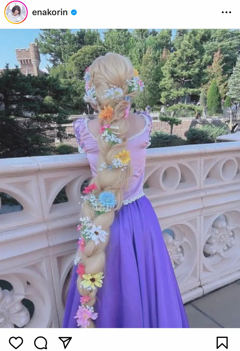 【画像・写真】えなこ　ラプンツェルの仮装でディズニーへ「完成度すご」「現実じゃないみたい」「実写版」と反響