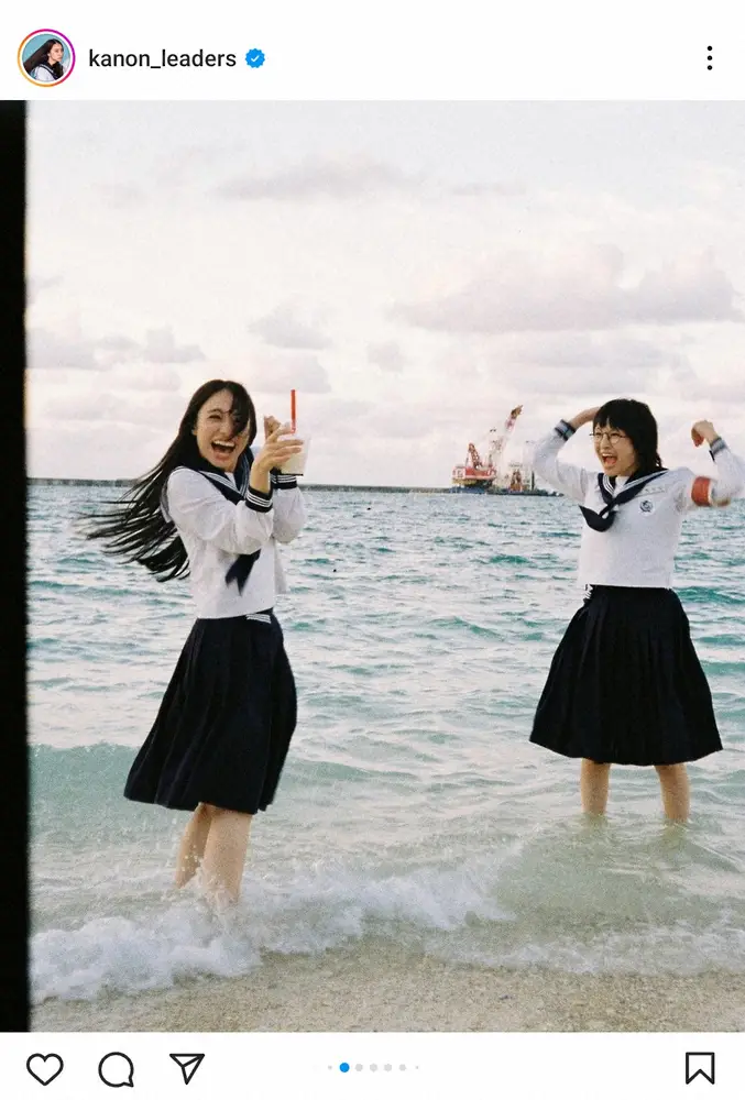【画像・写真】新しい学校のリーダーズ・KANON　セーラー服×海辺の全力青春写真にファン「鼻血出た」「エモエモ」