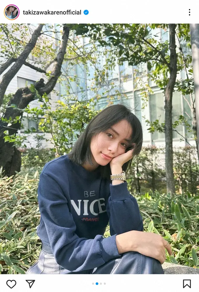 【画像・写真】滝沢カレン　「色が美しすぎた」透明感あふれるオリーブグレージュにイメチェン「ほんとうにお気に入り」