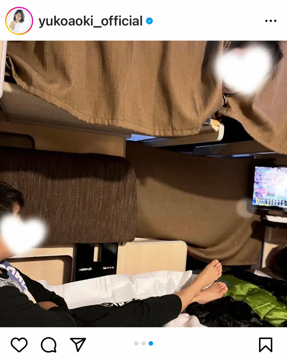 【画像・写真】青木裕子アナ　秋の3連休は家族4人で「初めてのキャンピングカー旅」報告　夫・矢部浩之は運転手