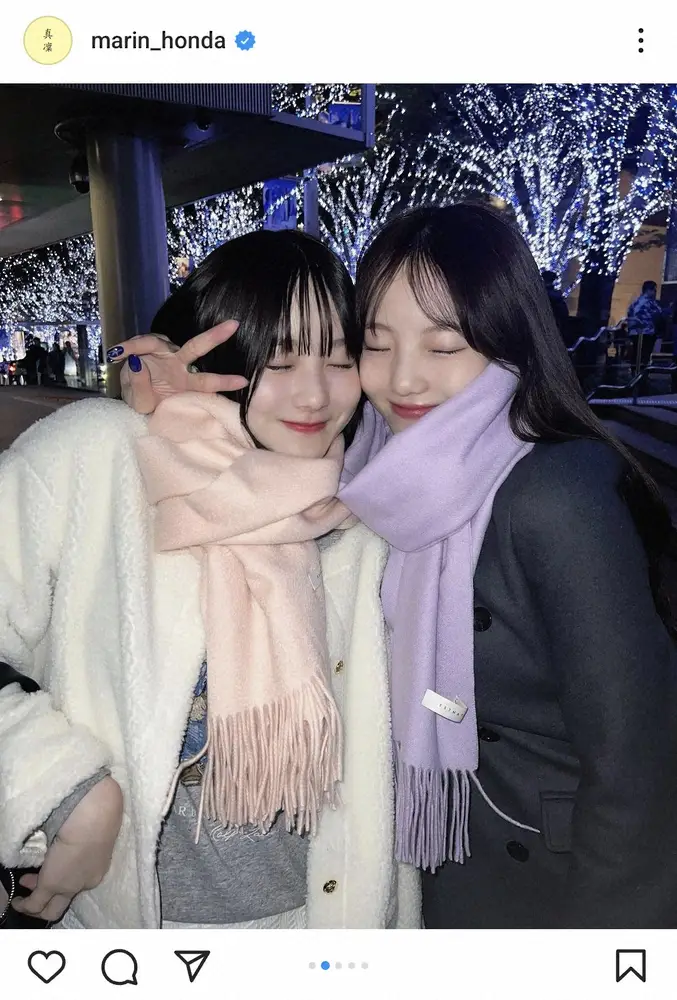 【画像・写真】本田真凜　妹・望結、紗来とのお出かけ密着ショット披露「可愛すぎる」「美人姉妹だね」「仲良し」の声