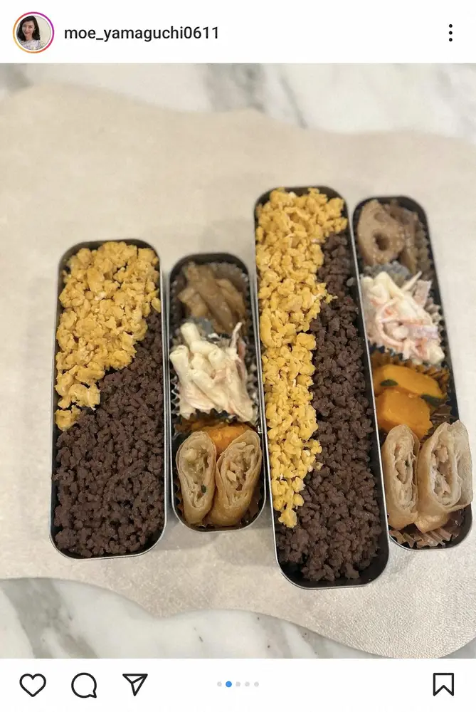 【画像・写真】3児の母・山口もえ「夜なべしたおかず達が大活躍」子供たちへの手作り弁当に「ほっこりしそう」の声