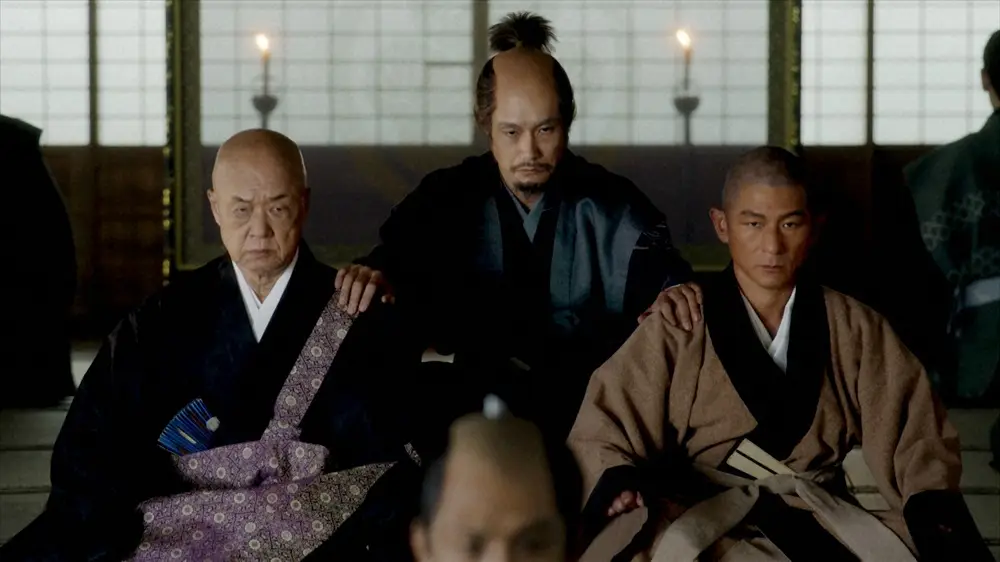 【画像・写真】大河ドラマ「どうする家康」第45話。（左から）金地院崇伝（田山涼成）本多正信（松山ケンイチ）林羅山（笑い飯・哲夫）（C）NHK