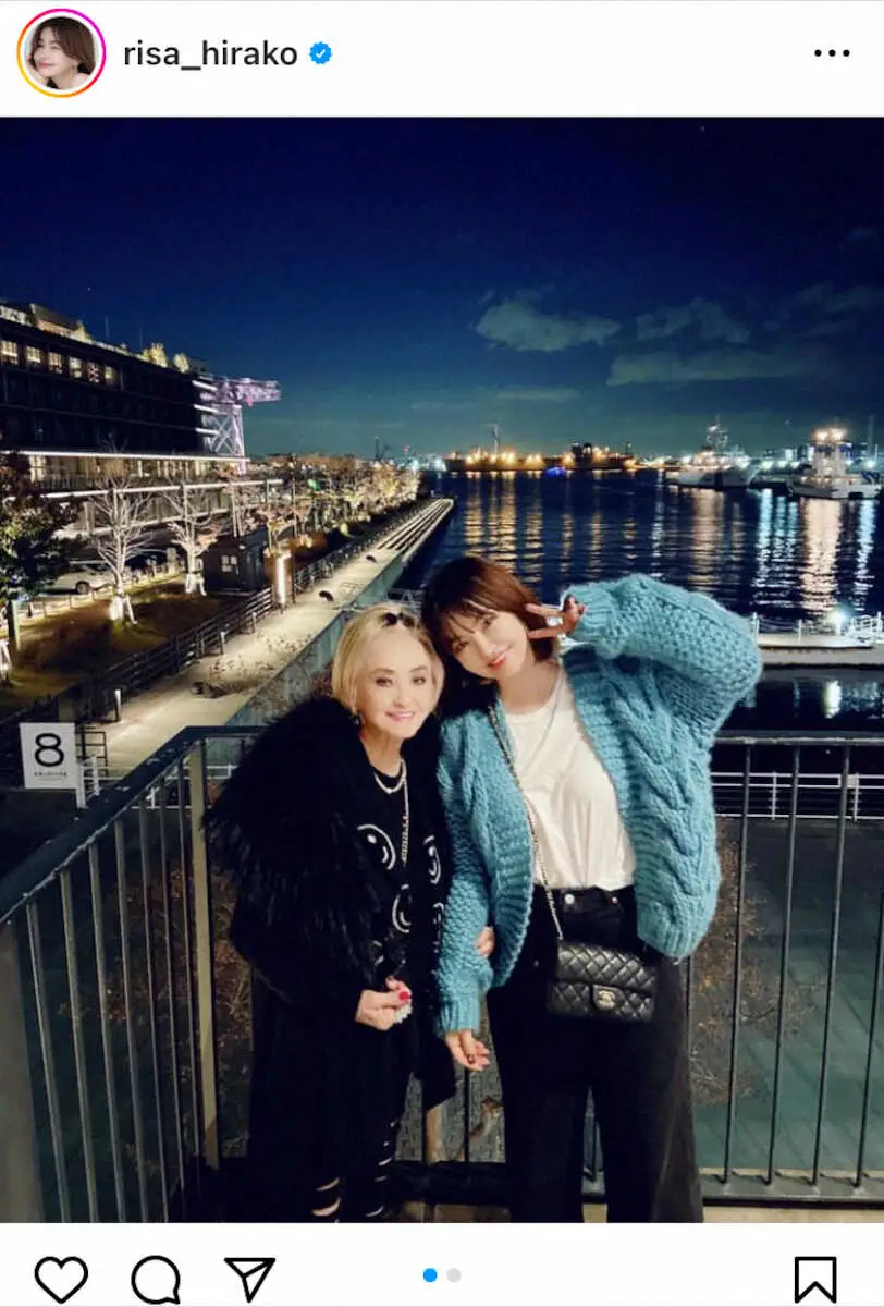 【画像・写真】平子理沙　83歳母との2ショットがまたまた話題「美人なママさんと可愛い娘」「夜景を越える」