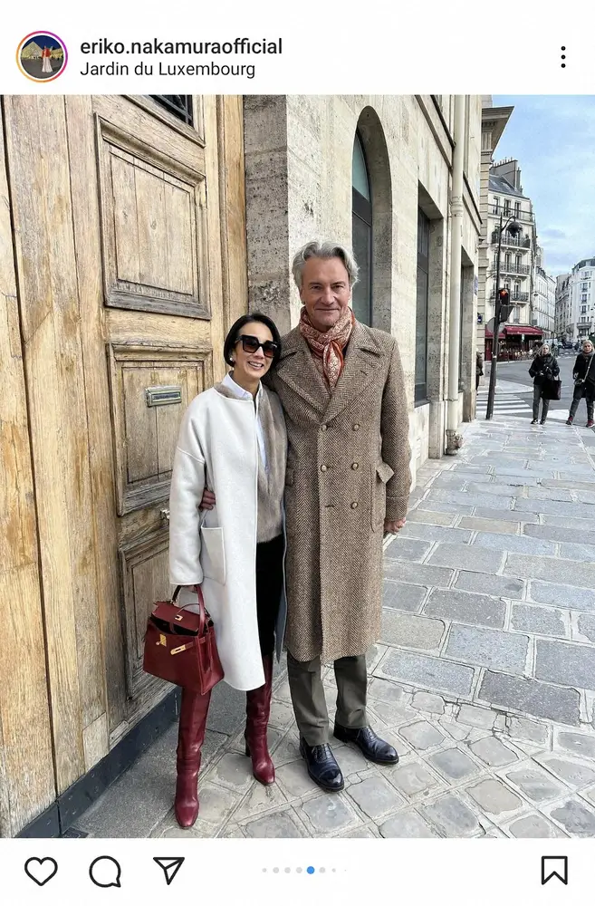 【画像・写真】パリ在住の中村江里子　フランス人夫らと「ブランチ」夫婦ショットに「クラシックで大人可愛い」の声