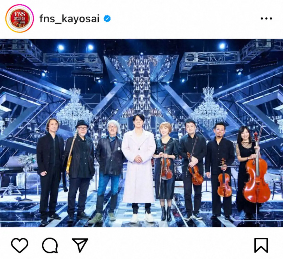 【画像・写真】福山雅治。FNS歌謡祭公式インスタグラム（@fns_kayosai）から